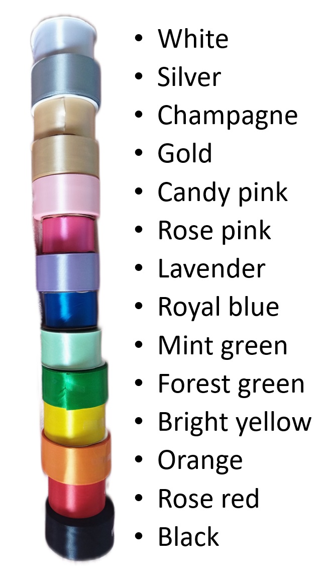 ribbon colours available